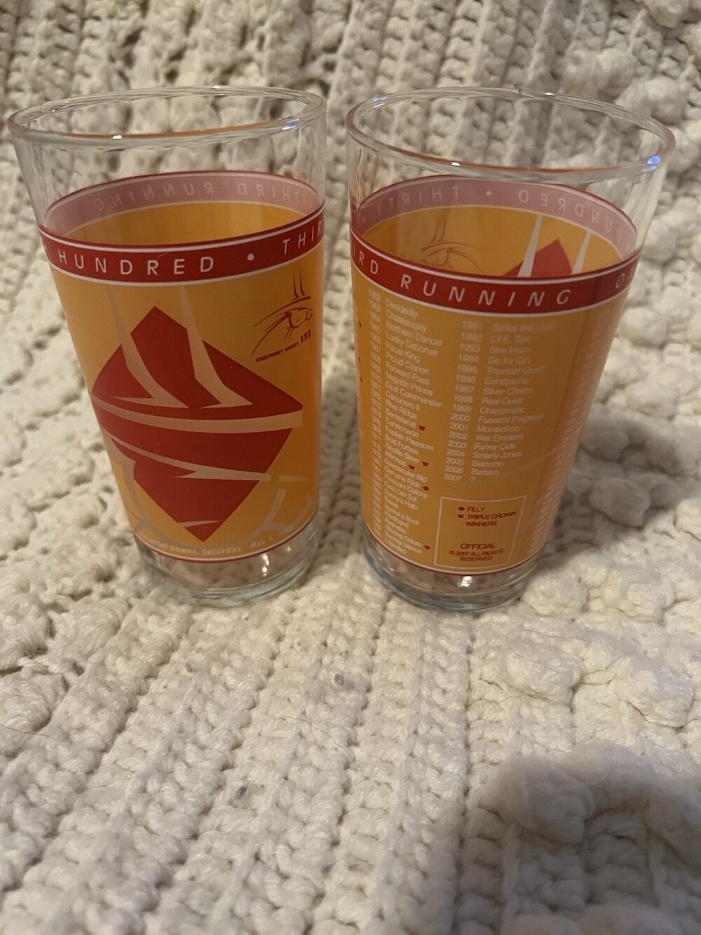 Pair of 2007 Kentucky Derby Glasses 133rd Running Churchill Downs